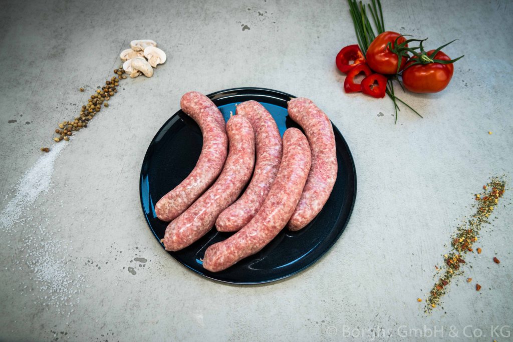 Bratwurst frisch grob / fein – Onlineshop Fleischerei Borghs