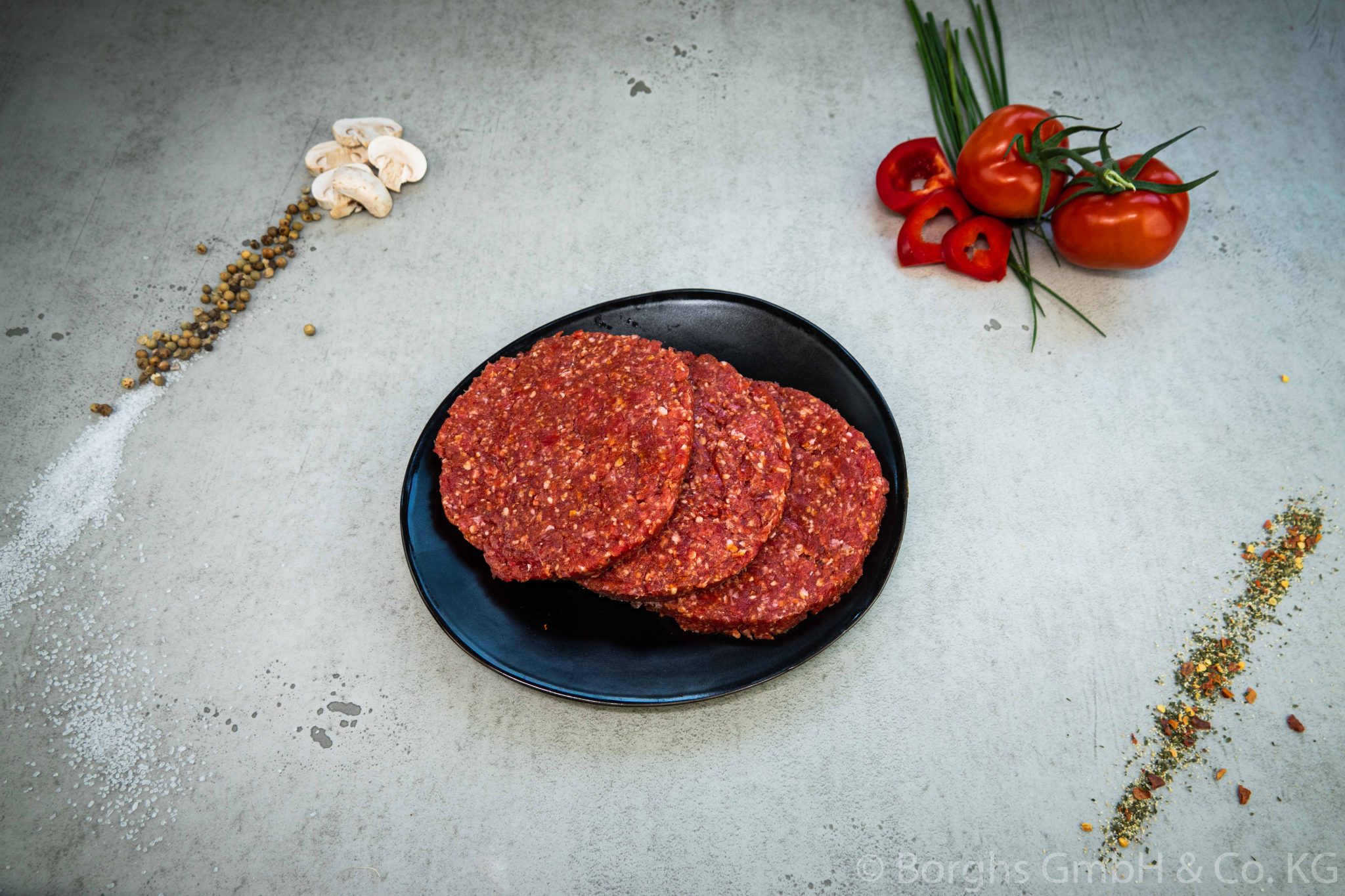 Burger Patties vom Rind Fleischerei